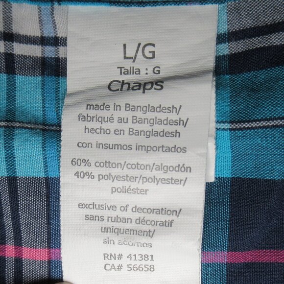 Chaps Easy Care Plaid Button-Down Shirt | Size L - Picture 9 of 11